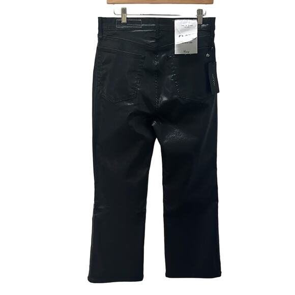 Rag & Bone Casey High-Rise Ankle Flare Pants in Coated Black Size 31 NWT - Picture 2 of 14